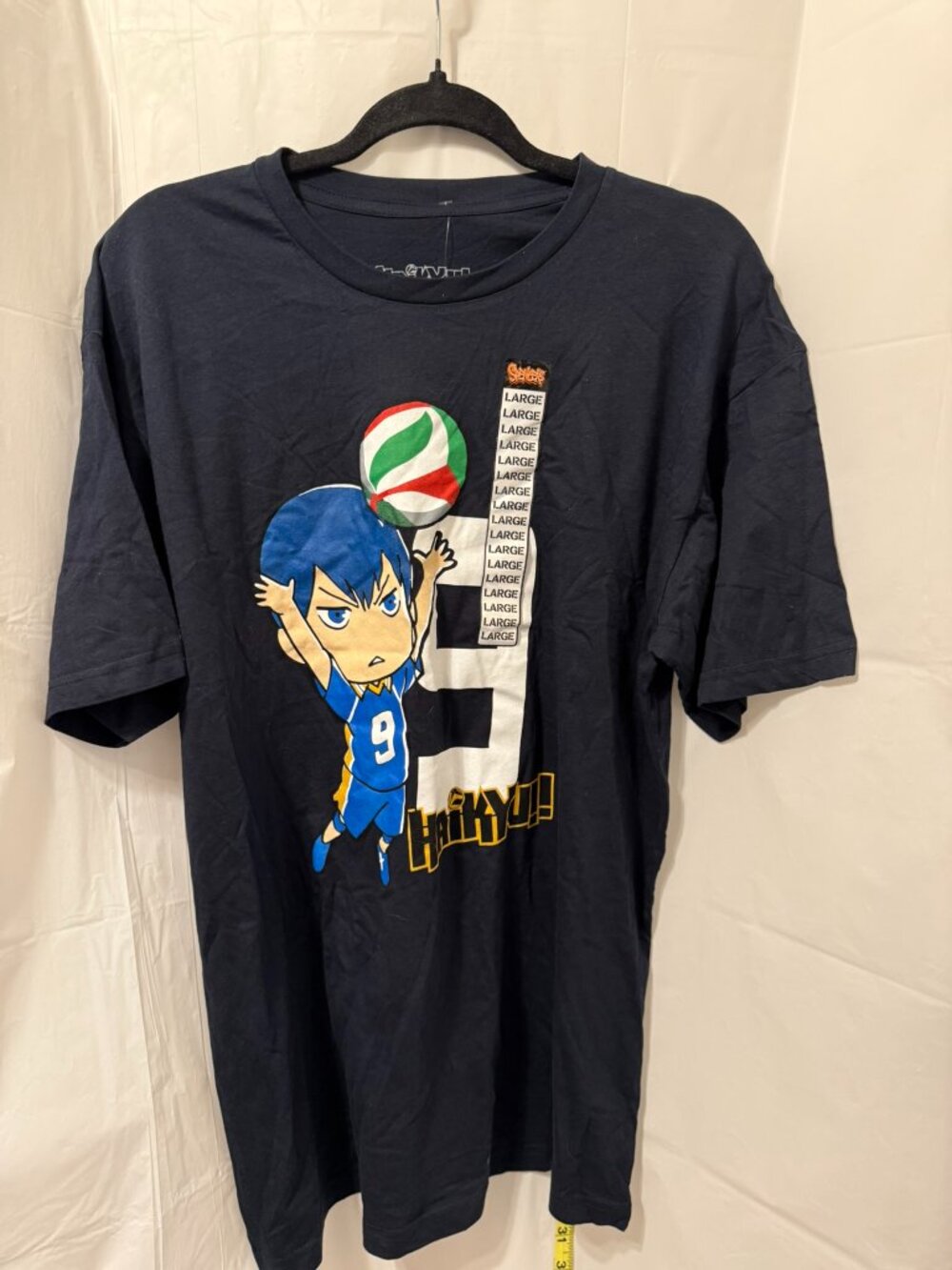Haikyu!! Anime Kageyama Tobio Black Graphic T-Shirt L